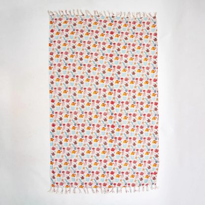 Cream Undersea Tassel Woven Throw Blanket - Image 3