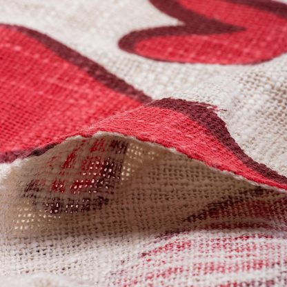 Cream and Red Heart Tassel Woven Throw Blanket - Image 5
