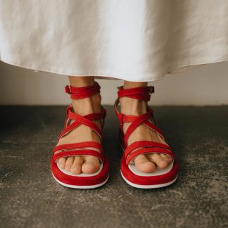 Cross-strap platform sandals