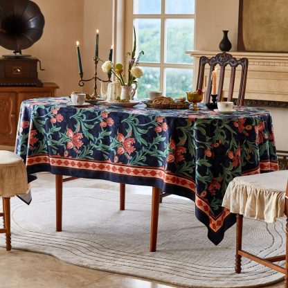 Deep Sea Blue Garden Tablecloth - Image 5