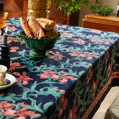 Deep Sea Blue Garden Tablecloth - Image 4