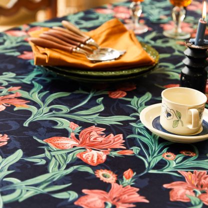 Deep Sea Blue Garden Tablecloth - Image 2