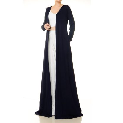 Deep sea blue double-breasted tie robe - Image 6
