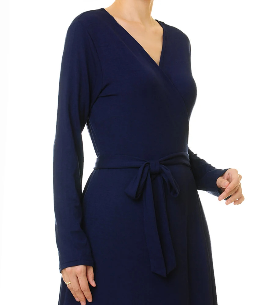 Deep sea blue wrap dress with laces - Image 9