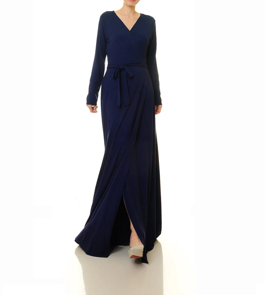Deep sea blue wrap dress with laces - Image 7