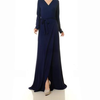 Deep sea blue wrap dress with laces