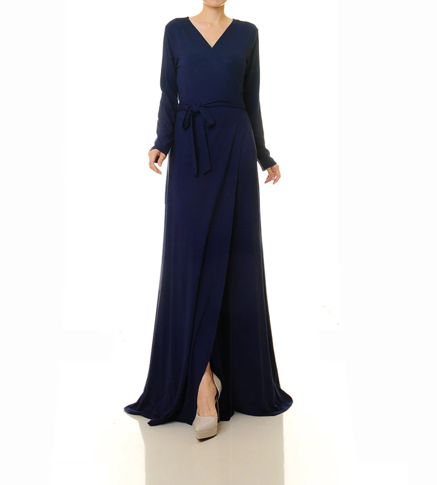 Deep sea blue wrap dress with laces