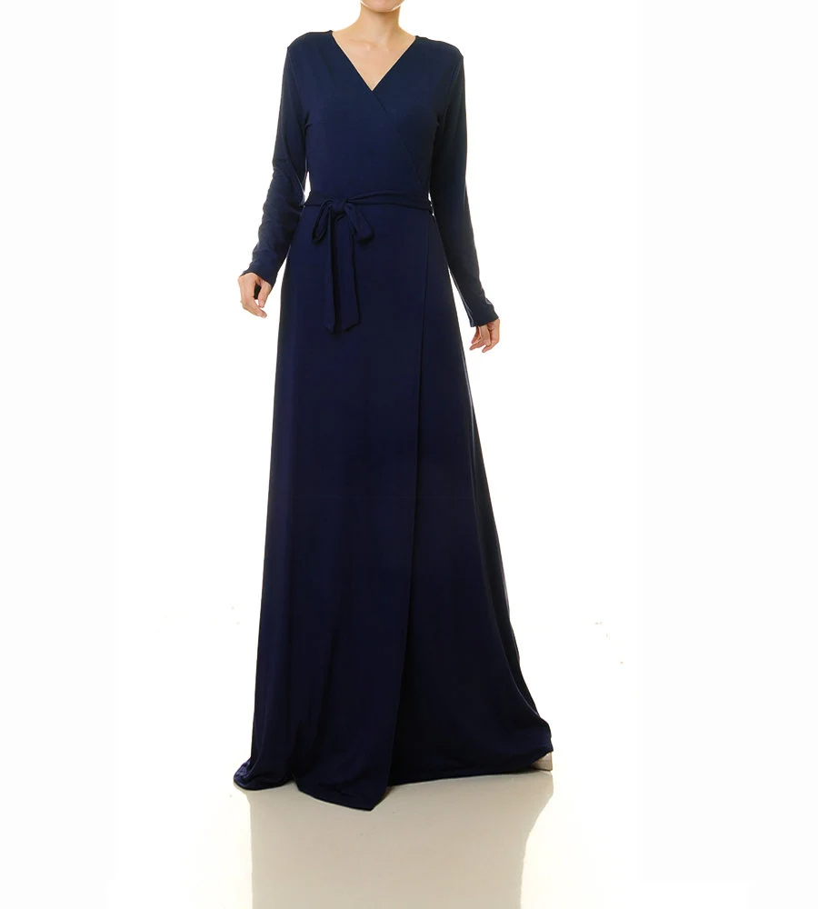 Deep sea blue wrap dress with laces - Image 5