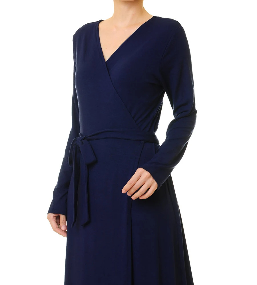 Deep sea blue wrap dress with laces - Image 2