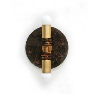 Double spherical wall lamp with marble back