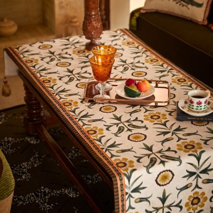 Ethnic floral tassel table runner - Image 6