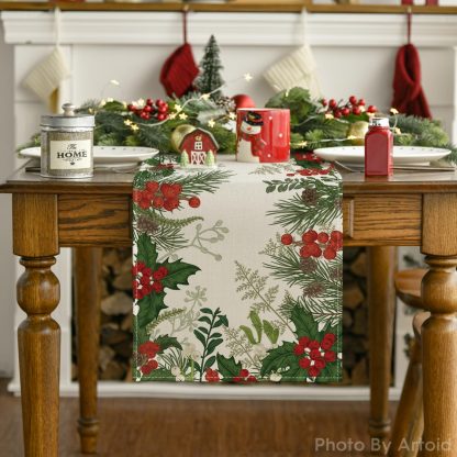Festive Greenery Table Runner