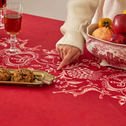 Festive Red Flower Border Tablecloth - Image 7