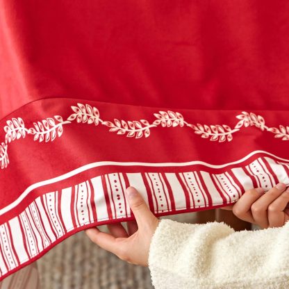 Festive Red Flower Border Tablecloth - Image 3