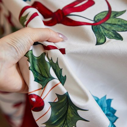 Festive Ribbon and Holly Berry Tablecloth - Image 4