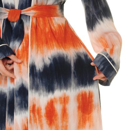 Flame-colored lace-up robe for outer wear - Image 8