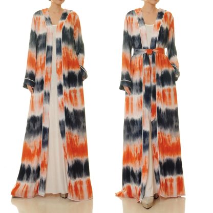Flame-colored lace-up robe for outer wear - Image 5