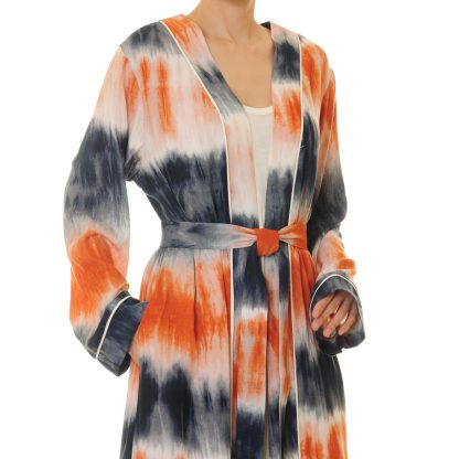 Flame-colored lace-up robe for outer wear - Image 9