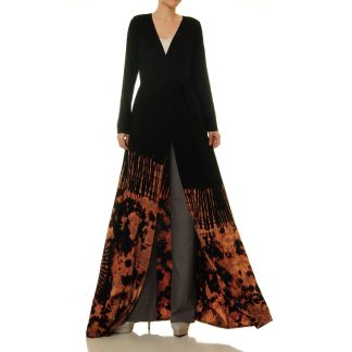 Flame-colored night amber lace robe outer wear