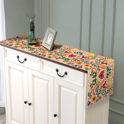 Folk art bird song and flower fragrance table runner - Image 4