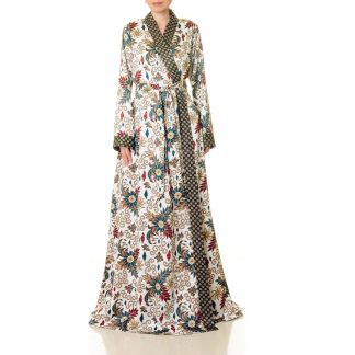 Forest Flower Colorblock Lace-Up Robe
