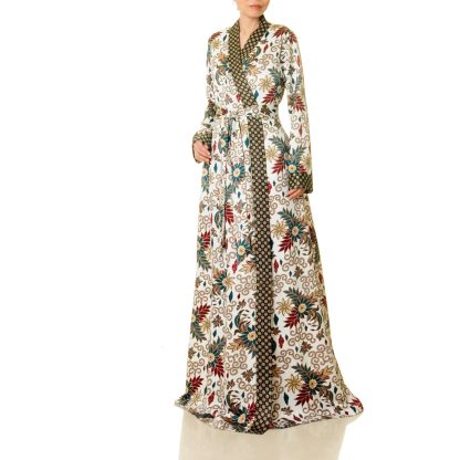 Forest Flower Colorblock Lace-Up Robe - Image 7