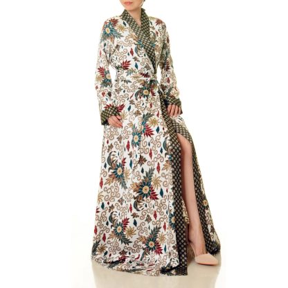 Forest Flower Colorblock Lace-Up Robe - Image 4
