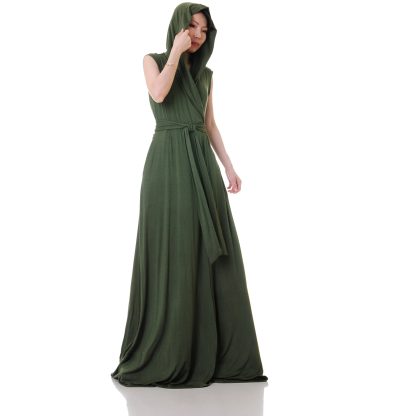 Forest Shadow Hooded Wrap Robe Dress - Image 6