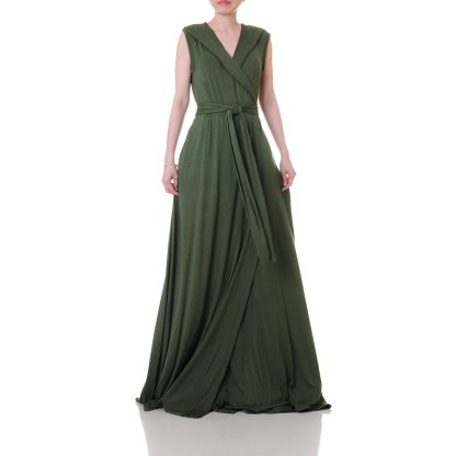Forest Shadow Hooded Wrap Robe Dress - Image 3