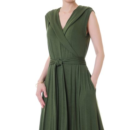 Forest Shadow Hooded Wrap Robe Dress - Image 2