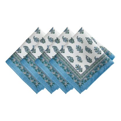 French blue floral border tablecloth - Image 6
