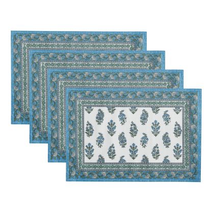 French blue floral border tablecloth - Image 2