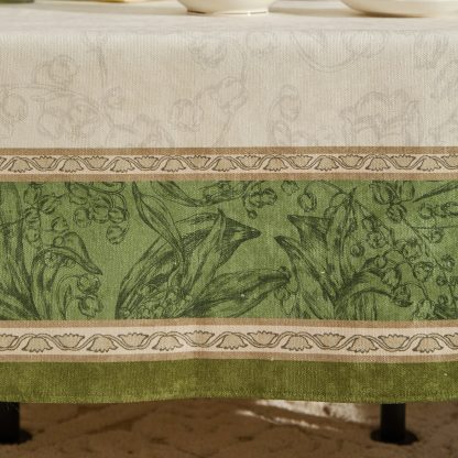 French botanical print border tablecloth - Image 10