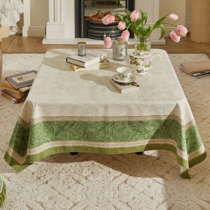 French botanical print border tablecloth - Image 9