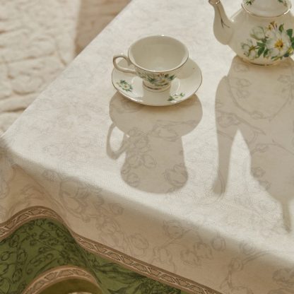 French botanical print border tablecloth - Image 7