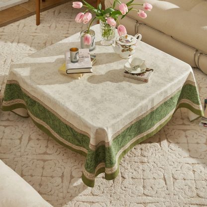 French botanical print border tablecloth - Image 3