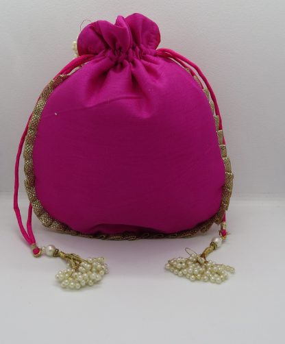 Fuchsia Bird Embroidered Potli Bag - Image 2