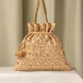 Full Gold Leaf Embroidery Potli Bag