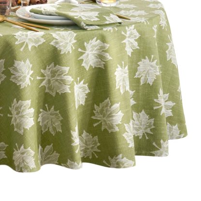 Green maple leaf woven tablecloth - Image 4