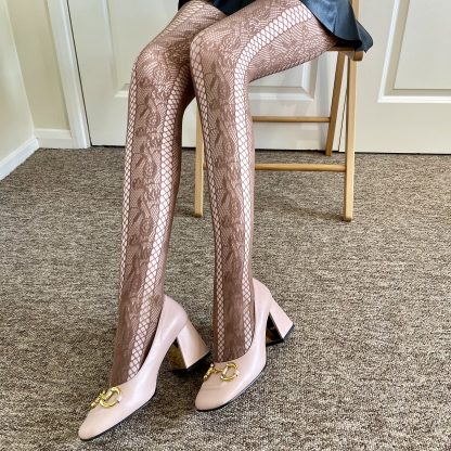 Brown tone vintage lace pantyhose - Image 7