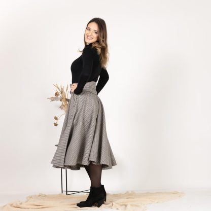 Herringbone wool midi skirt - Image 6
