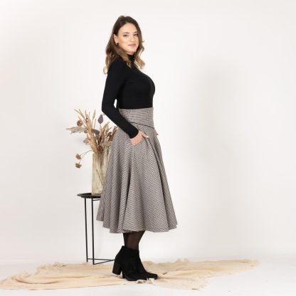 Herringbone wool midi skirt - Image 4