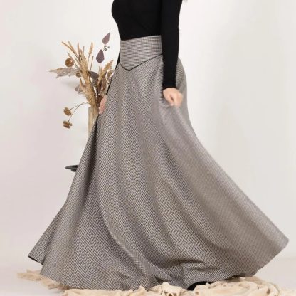 Houndstooth high waist maxi skirt - Image 7
