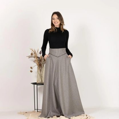 Houndstooth high waist maxi skirt - Image 6