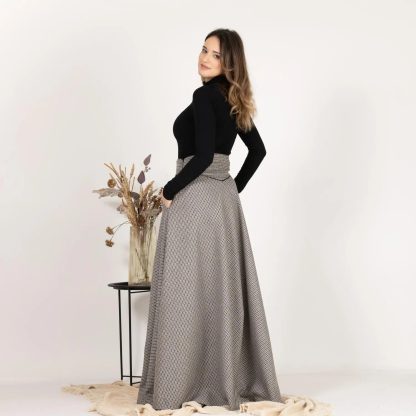 Houndstooth high waist maxi skirt - Image 5