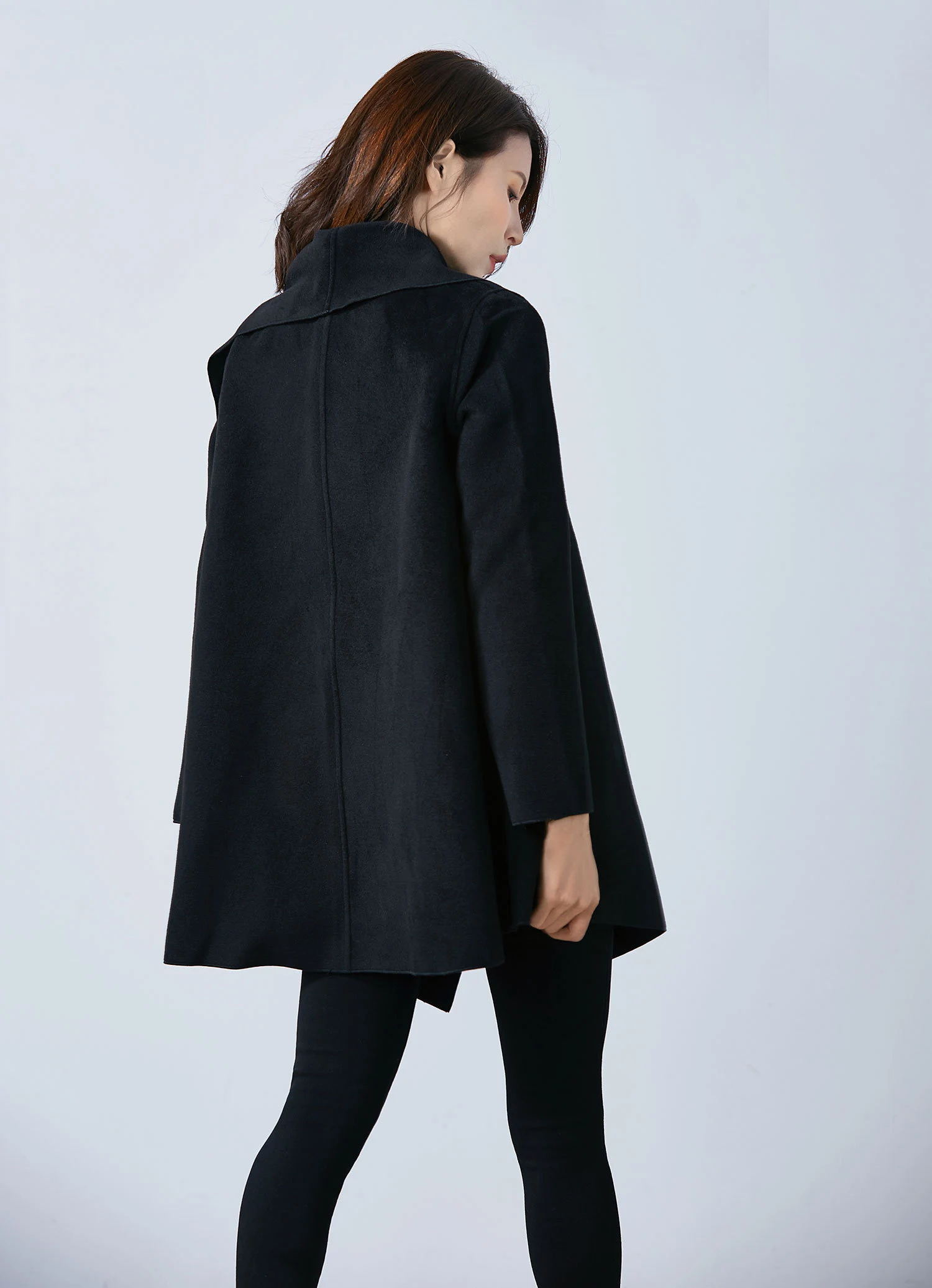 Black draped waterfall coat - Image 5