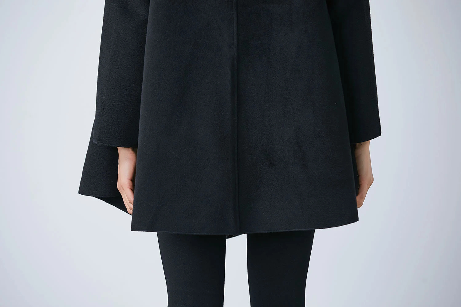 Black draped waterfall coat - Image 3