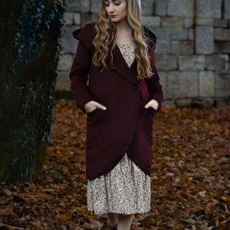 Burgundy irregular cut coat