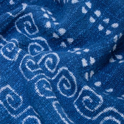Indigo Spiral Stripe Fringed Woven Throw Blanket - Image 9