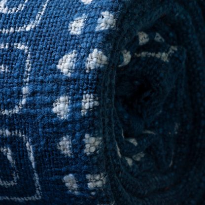 Indigo Spiral Stripe Fringed Woven Throw Blanket - Image 7